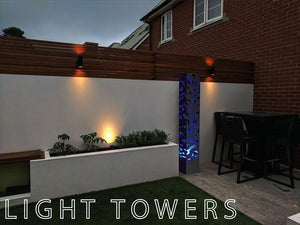 Zebra Design CorTen LED Light Tower for Indoor and Outdoor Use - Henderson Garden Supply