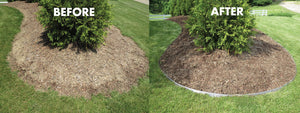 Core Edge Flexible Steel Lawn Edging show in Galvanized used as a border around path - Edge It Co by Henderson Supply