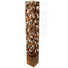 Load image into Gallery viewer, Laser Cut Bamboo design LED Light Tower CorTen - Henderson Garden Supply