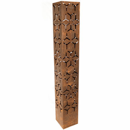 Geo design CorTen LED light tower for indoor or outdoor Use - Edge It Co
